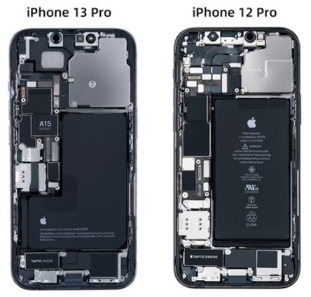 iPhone 13 Pro разобрали и сравнили с iPhone 12 Pro